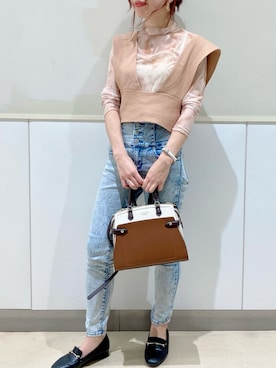 「& chouette（アンドシュエット）のアイテム（ハンドバッグ）」を使った、yosshiii0725さん（レディース・154cm）の春コーディネート