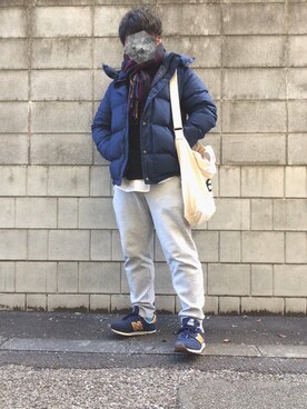 「Right-on（ライトオン）のアイテム（ダウンジャケット/コート）」を使った、克己さん（メンズ・172cm）の冬コーディネート