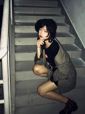 「UNIF（ユニフ）のアイテム（その他シューズ）」を使った、Jing♡さん（レディース・163cm）の春コーディネート