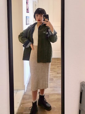 「OZOC（オゾック）のアイテム（デニムジャケット）」を使った、Jing♡さん（レディース・163cm）の春コーディネート