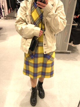 「Wrangler」｜「アイテム（ワンピース/ドレス）」を使った、杏さん（レディース・147cm）の冬コーディネート