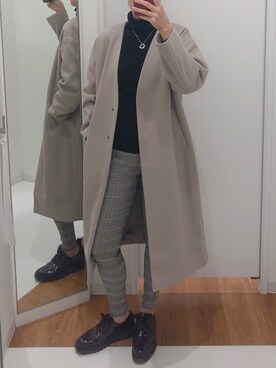 「仕事コーデ」｜「アイテム（その他アウター）」を使った、kyonkoooさん（レディース・162cm）の冬コーディネート