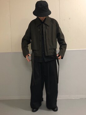 「Toironier（トワロニエ）のアイテム（ブルゾン、ブラウン系）」を使った、ma_saさん（メンズ・173cm）の夏コーディネート