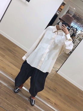 「Hender Scheme（エンダースキーマ）のアイテム（シューズ、ブラック系）」を使った、ma_saさん（メンズ・173cm）の秋コーディネート