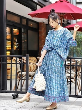 「チチカカ」｜「アイテム（パンプス）」を使った、さなだまるさん（レディース・166cm）の春コーディネート
