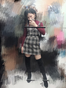 「UNKNOWN.（アンノウン）のアイテム（帽子）」を使った、ebony_heenimさん（レディース・159cm）の冬コーディネート