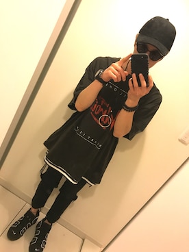 「JEANASIS（ジーナシス）のアイテム（Tシャツ/カットソー）」を使った、Re:yuukiさん（メンズ・172cm）の春コーディネート
