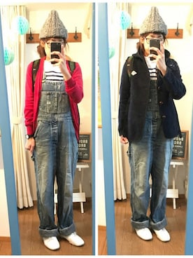 「アイテム（ピーコート）」を使った、uzukanさん（レディース・158cm）の秋コーディネート