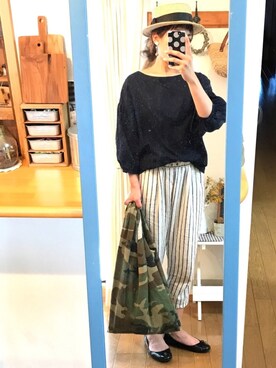 「バルーンスリーブ」｜uzukanさん（レディース・158cm）の夏コーディネート