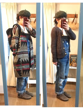 「ベレー帽推奨委員会」｜「アイテム（その他アウター）」を使った、uzukanさん（レディース・158cm）の冬コーディネート