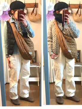 「ATHENA DESIGNS（アテナデザイン）のアイテム」を使った、uzukanさん（レディース・158cm）の冬コーディネート