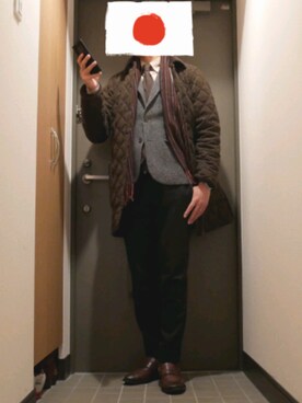 「TOMMY HILFIGER」｜「アイテム（ステンカラーコート）」を使った、FujiHouseさん（メンズ・174cm）の冬コーディネート