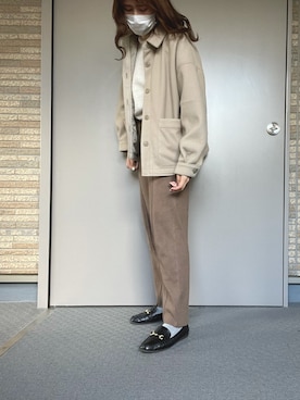 「消えそうな色コーデ」｜「アイテム（その他アウター）」を使った、maiさん（レディース・168cm）の冬コーディネート