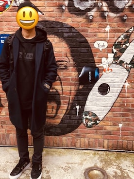 「HUF」｜「アイテム（その他アウター）」を使った、Kazunori  Kさん（メンズ・170cm）の冬コーディネート