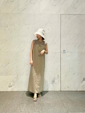 「Whim Gazette（ウィムガゼット）のアイテム（ジャンパースカート）」を使った、wg_takahashiさん（レディース・156cm）の夏コーディネート