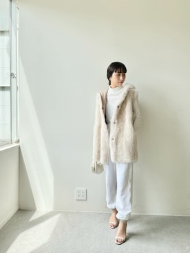 「Whim Gazette（ウィムガゼット）のアイテム（ベスト）」を使った、wg_takahashiさん（レディース・156cm）の夏コーディネート