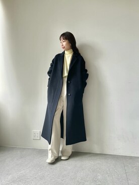 「Whim Gazette（ウィムガゼット）のアイテム（チェスターコート）」を使った、wg_takahashiさん（レディース・156cm）の秋コーディネート