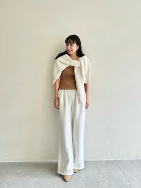「アイテム（チューブトップ、イエロー系）」を使った、wg_takahashiさん（レディース・156cm）の秋コーディネート