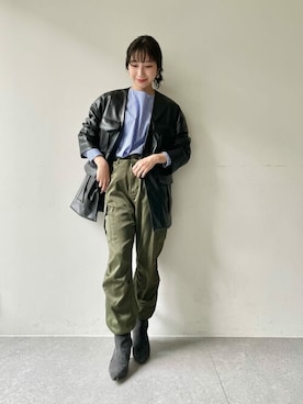 「Whim Gazette（ウィムガゼット）のアイテム（ブルゾン）」を使った、wg_takahashiさん（レディース・156cm）の秋コーディネート