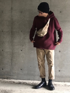 「semoh（セモー）のアイテム（トップス）」を使った、ふくださんさん（メンズ・170cm）の秋コーディネート
