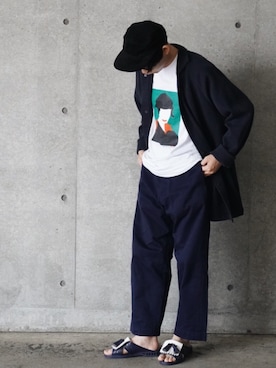 「Hender Scheme（エンダースキーマ）のアイテム（帽子）」を使った、ふくださんさん（メンズ・170cm）の夏コーディネート