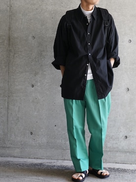 「Scye（サイ）のアイテム（Tシャツ/カットソー）」を使った、ふくださんさん（メンズ・170cm）の夏コーディネート