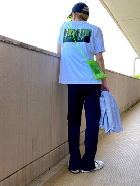 「CONVERSE TOKYO（コンバーストウキョウ）のアイテム（バッグ）」を使った、naaadyさん（メンズ・170cm）の夏コーディネート