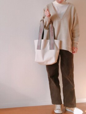 「無印良品」｜ぬふさん（レディース・165cm）の冬コーディネート