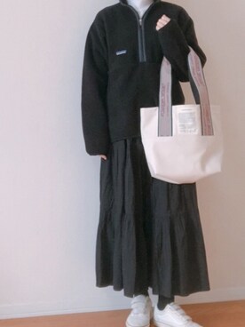 「シアタープロダクツ(THEATRE PRODUCTS)」｜「アイテム（その他アウター）」を使った、ぬふさん（レディース・165cm）の冬コーディネート