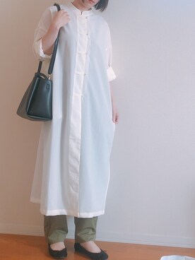 「RODE SKO」｜「アイテム（チノパンツ）」を使った、ぬふさん（レディース・165cm）の春コーディネート