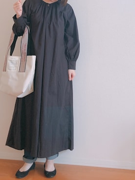 「niko and...（ニコアンド）の2WAYタックワンピース【インスタグラマーコラボ】（ワンピース）」を使った、ぬふさん（レディース・165cm）の春コーディネート