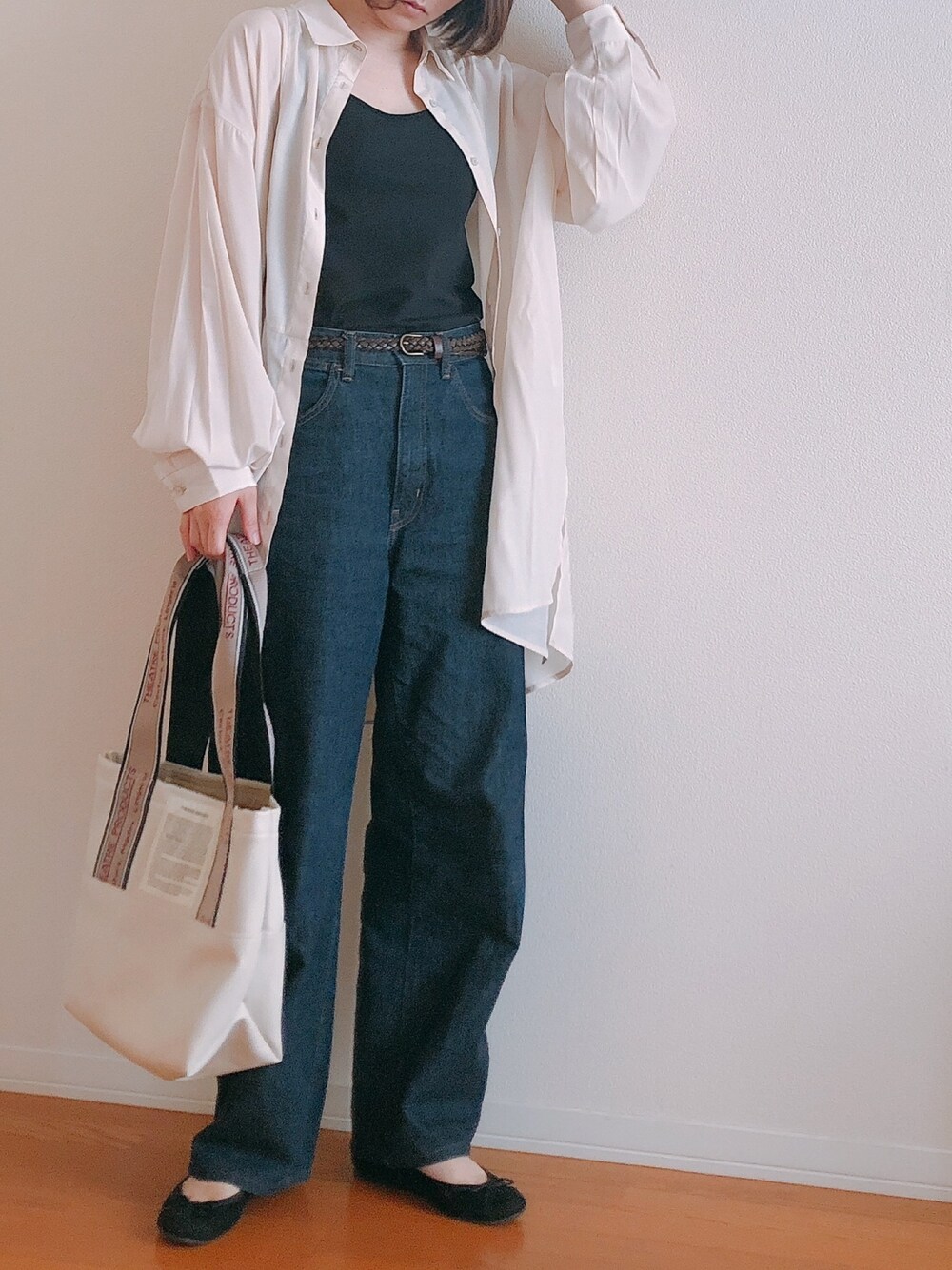 「forsky、無印良品、UNIQLO、THEATRE PRODUCTS、RODE SKO」｜「無印良品のアイテム（キャミソール、ブラック系）」を使った、ぬふさん（レディース・165cm）の夏コーディネートの1枚目の写真