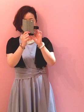 「アイテム（ドレス、グレー系）」を使った、もぐさん（レディース・158cm）の夏コーディネート