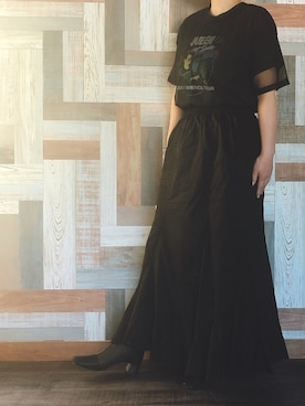 「アイテム（福袋/福箱、ブラック系）」を使った、AYUMIさん（レディース・157cm）の夏コーディネート