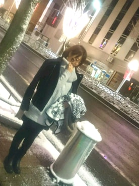 「ライブ」｜「アイテム（ライダースジャケット）」を使った、AyaNeさん（レディース・160cm）の冬コーディネート
