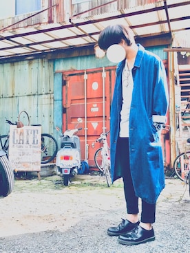 「Dr. Martens（ドクターマーチン）のDr.Martens (ドクターマーチン)/1461 3EYE GIBSON SHOES（その他シューズ）」を使った、KAIさん（メンズ・178cm）の秋コーディネート