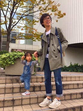 「Paul Smith（ポールスミス）のアイテム（バックパック/リュック）」を使った、AKIさん（メンズ・169cm）の秋コーディネート