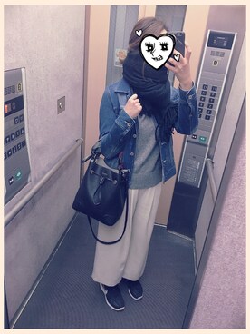 「158cm」｜「アイテム（デニムジャケット）」を使った、iamami62さん（レディース・158cm）の春コーディネート