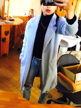 「CRYX（クリックス）のアイテム（パンツ）」を使った、minaさん（レディース・161cm）の冬コーディネート