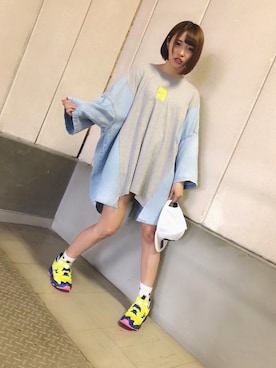 「SPINNS(スピンズ)のアイテム(シャツワンピース)」を使った、浜口藍子(Ranko)さん(レディース・160cm)の春コーディネート