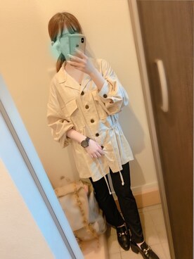 「YELLOWS PLUS（イエローズプラス）のアイテム（ジャケット/アウター）」を使った、ふくさん（レディース・155cm）の秋コーディネート