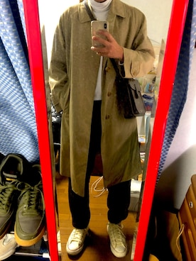 「UNIQLO（ユニクロ）のタートルネックT（長袖）（Tシャツ/カットソー）」を使った、Rさん（メンズ・172cm）の冬コーディネート