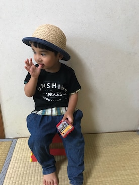 「KP BOY（ケーピーボーイ）のアイテム」を使った、aokunさん（キッズ・90cm）の夏コーディネート