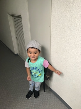 「KP BOY（ケーピーボーイ）のアイテム」を使った、aokunさん（キッズ・90cm）の夏コーディネート