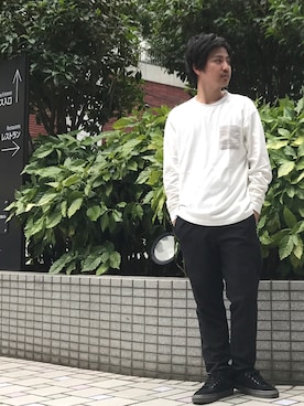 「STUDIOUS SELECT(STUDIOUS SELECT)」｜「アイテム（スニーカー）」を使った、tds_abyさん（メンズ・170cm）の夏コーディネート