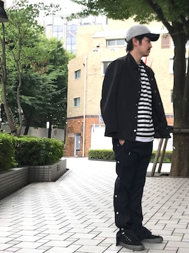 「MYne（マイン）のアイテム（帽子）」を使った、tds_abyさん（メンズ・170cm）の夏コーディネート