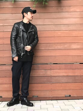「STUDIOUS（ステュディオス）のアイテム（シューズ）」を使った、tds_abyさん（メンズ・170cm）の秋コーディネート