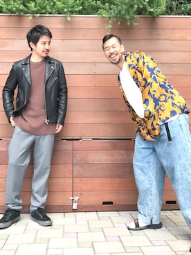 「STUDIOUS（ステュディオス）のアイテム（ライダースジャケット）」を使った、tds_abyさん（メンズ・170cm）の秋コーディネート
