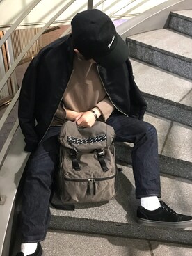 「STUDIOUS SELECT(STUDIOUS SELECT)」｜「アイテム（キャップ）」を使った、tds_abyさん（メンズ・170cm）の秋コーディネート
