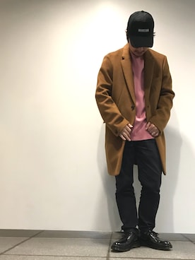 「STUDIOUS（ステュディオス）のアイテム（チェスターコート）」を使った、tds_abyさん（メンズ・170cm）の秋コーディネート